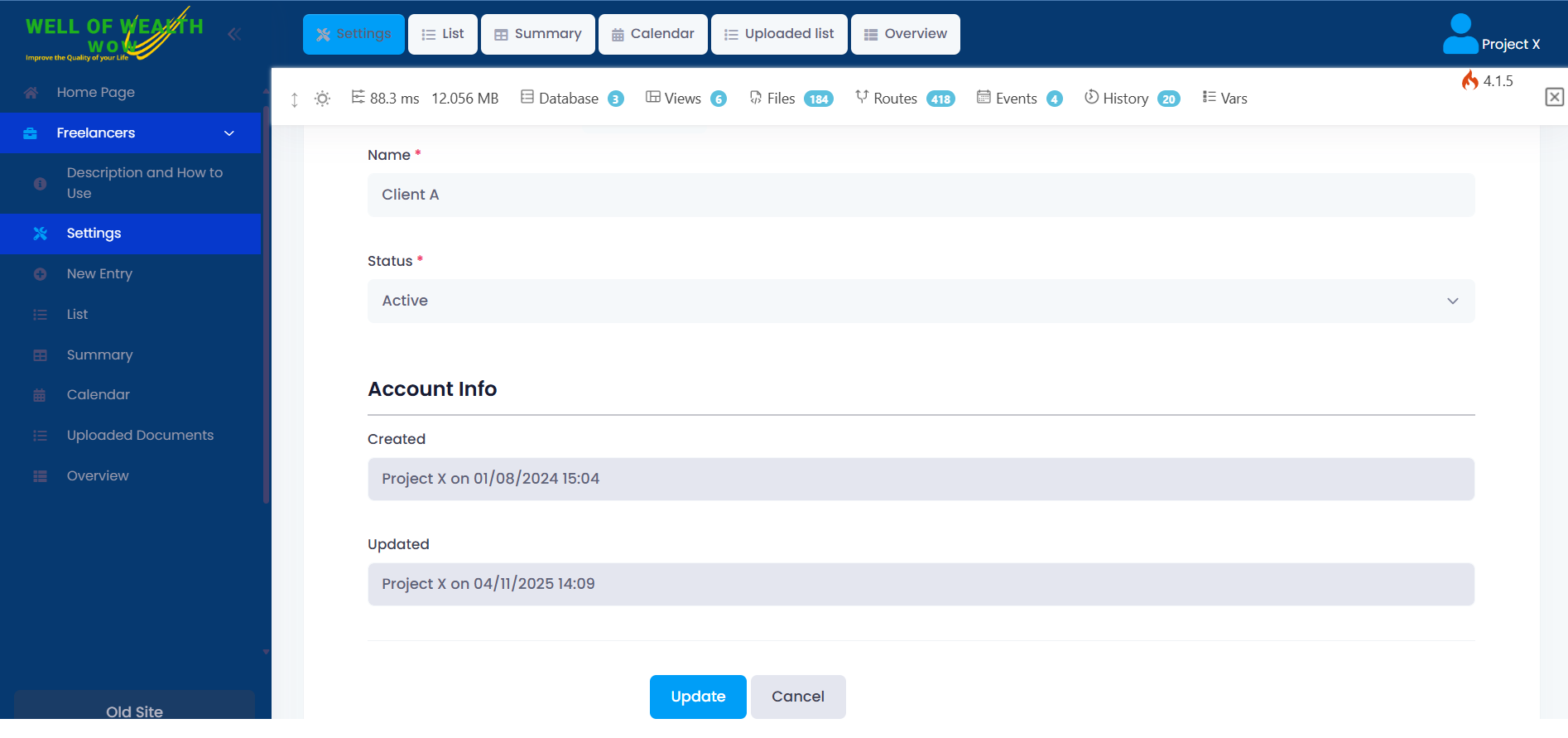 Freelancer App Screenshot
